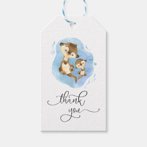 Otter Family Thank You Tags