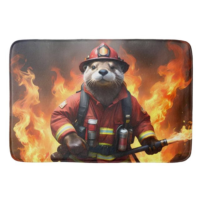 Otter Firefighter, Bath Mat (Front)