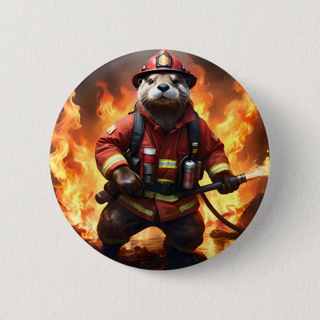 Otter Firefighter, Button (Front)