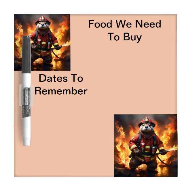 Otter Firefighter, Dry Erase Board (Front)