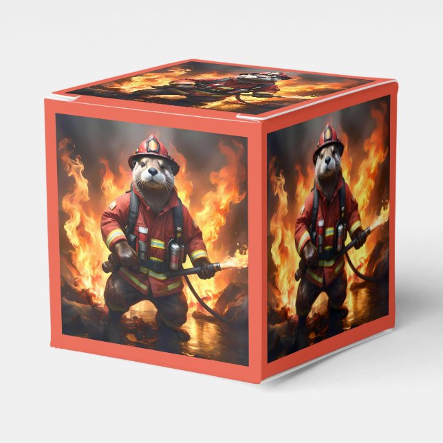 Otter Firefighter, Favor Boxes (Front Side)