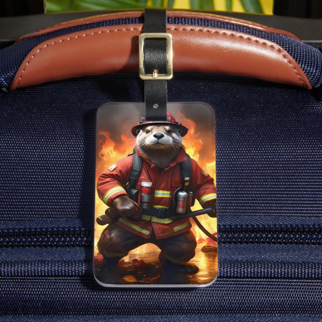 Otter Firefighter, Luggage Tag (Front Insitu 2)