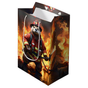 Otter Firefighter, Medium Gift Bag