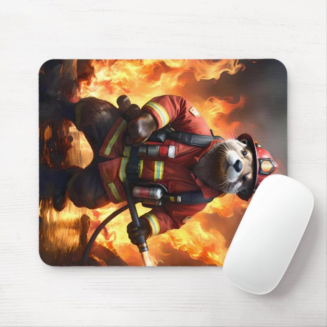 Otter Firefighter, Mouse Pad (With Mouse)
