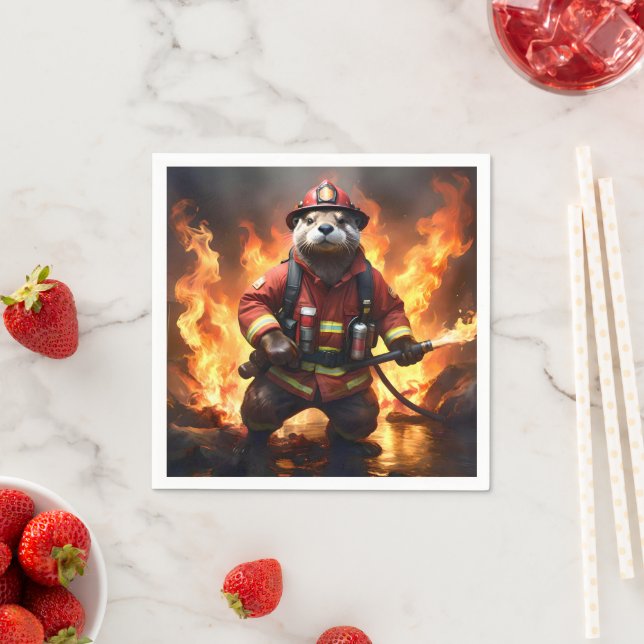 Otter Firefighter, Napkins (Insitu)