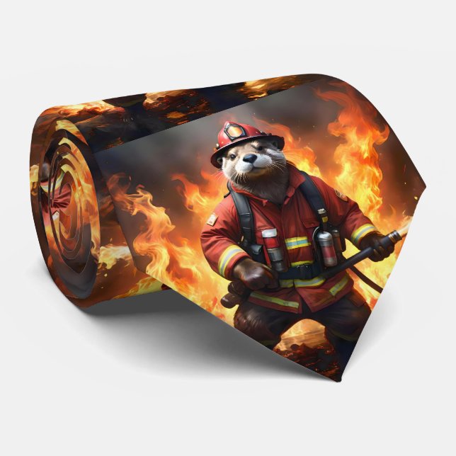 Otter Firefighter, Neck Tie (Rolled)