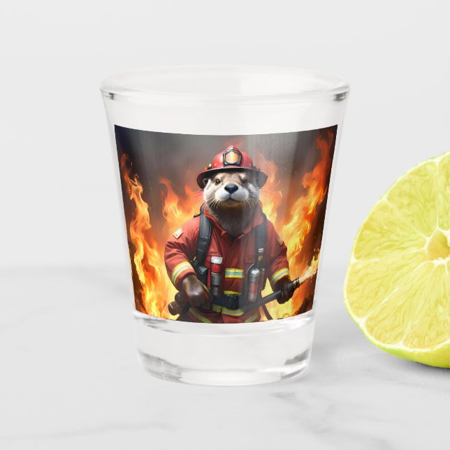 Otter Firefighter, Shot Glass (Front)