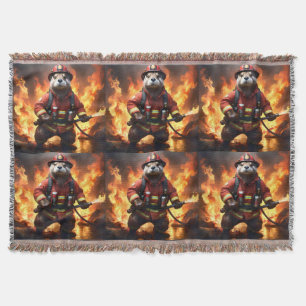 Otter Firefighter, Throw Blanket