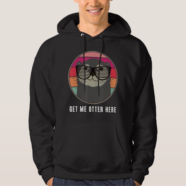 Otter For Children Kids Glasses Cute Otter Hoodie (Front)