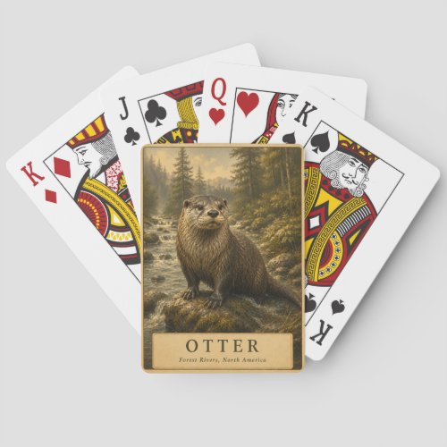Otter Forest Rivers VINTAGE Poker Cards