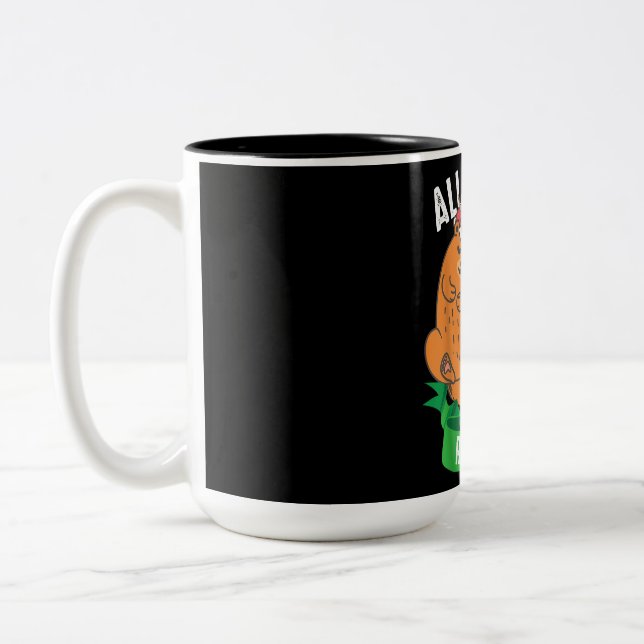 Otter Gift | All Of Otter Reindeer Christmas Gift Two-Tone Coffee Mug (Left)
