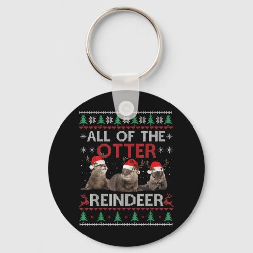 Otter Gift  All Of Otter Reindeer Christmas Keychain