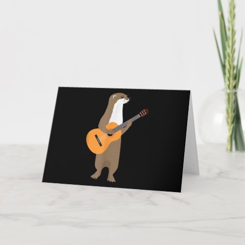 Otter Gift  Guitar Otter Animal Kids Guitarist Card