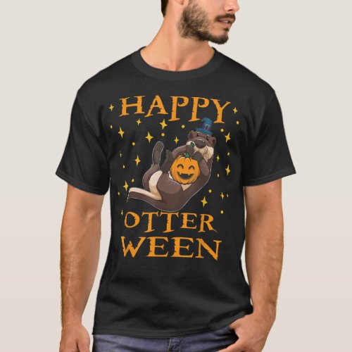 Otter Gift  Happy Otter Cute Sea Otter Halloween T_Shirt
