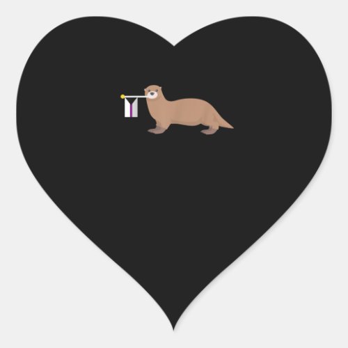 Otter Gift  Otter Demisexual Flag Cute LGBT Heart Sticker