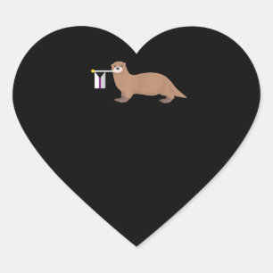 Otter Gift Otter Demisexual Flag Cute LGBT Heart Sticker