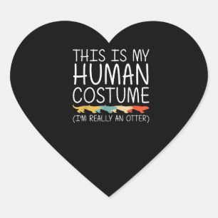 Otter Gift Otter Halloween Human Costume DIY Heart Sticker