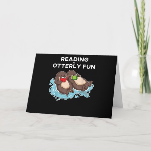 Otter Gift  Sea Otter Book Reading Gift Bookworm Card