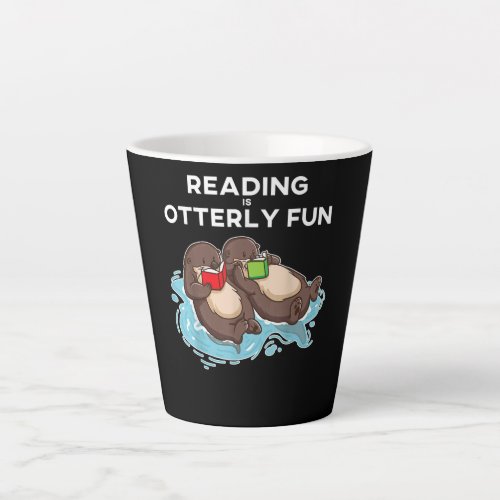 Otter Gift  Sea Otter Book Reading Gift Bookworm Latte Mug