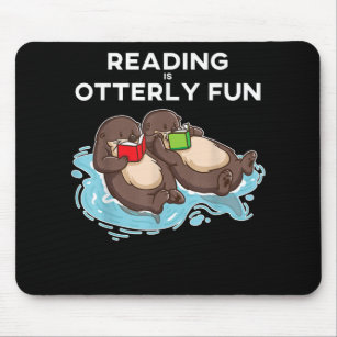 Otter Gift   Sea Otter Book Reading Gift Bookworm Mouse Pad