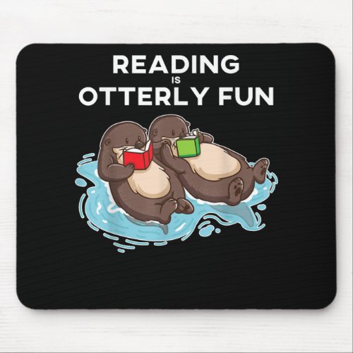 Otter Gift  Sea Otter Book Reading Gift Bookworm Mouse Pad