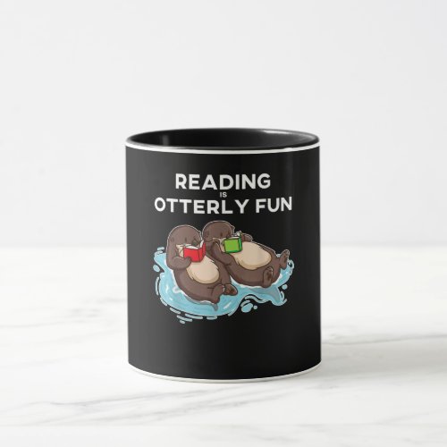 Otter Gift  Sea Otter Book Reading Gift Bookworm Mug