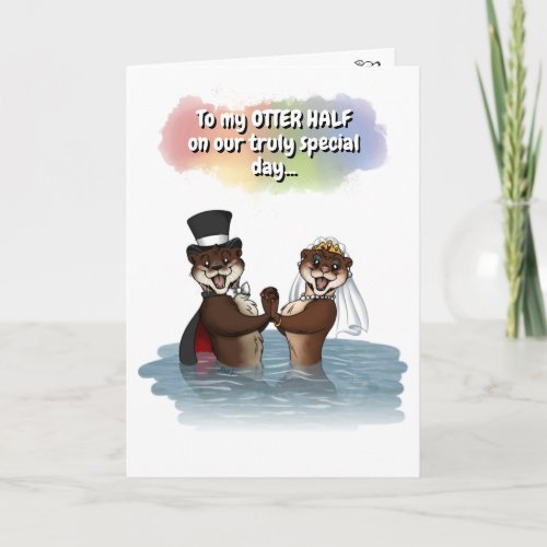 Otter Half Cute Watercolour Anniversary Card