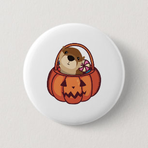 Otter Halloween Button