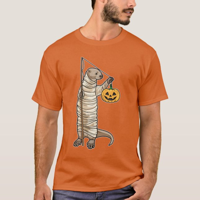 Otter Halloween Fishing T-Shirt (Front)