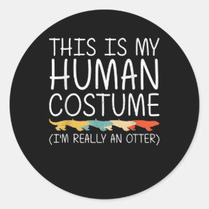 Otter Halloween Human Costume Weasel Animal Easy Classic Round Sticker