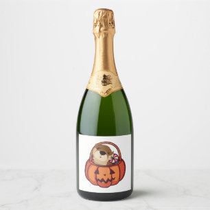 Otter Halloween Sparkling Wine Label