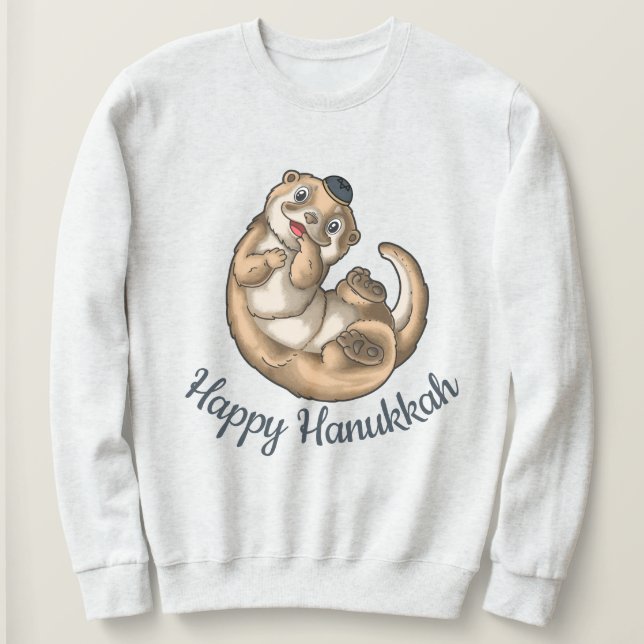  Otter Hanukkah T-Shirt Sweatshirt (Design Front)