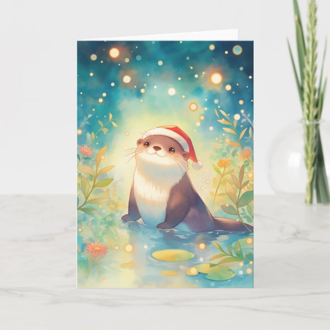 Otter Holiday Glow Card (Front)