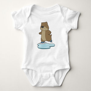 Otter Ice skating Ice skates Baby Bodysuit