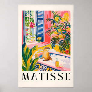 Otter In Bathtub Art Print, Henri Matisse Wall Art
