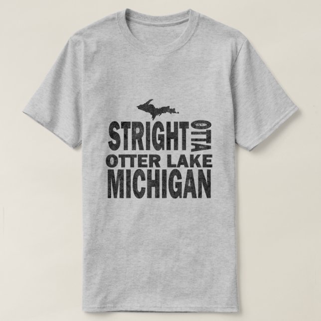 Otter Lake Michigan Funny Grey Basic T-Shirt (Design Front)