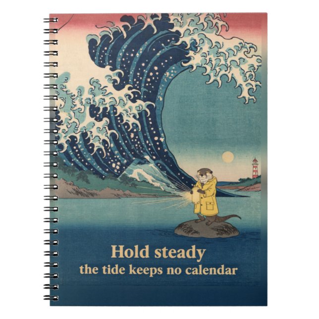 Otter Lantern Woodblock Wave Notebook (Front)
