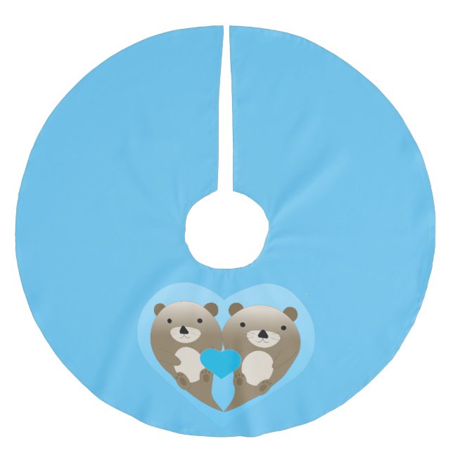 Otter Love Brushed Polyester Tree Skirt (Front)