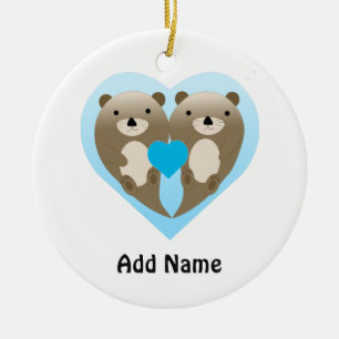 Otter Love Ceramic Ornament