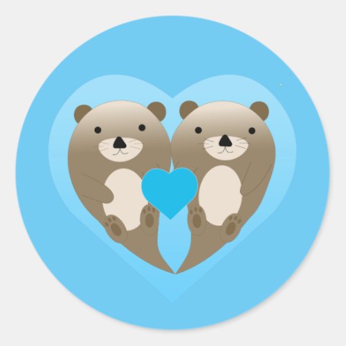 Otter Love Classic Round Sticker