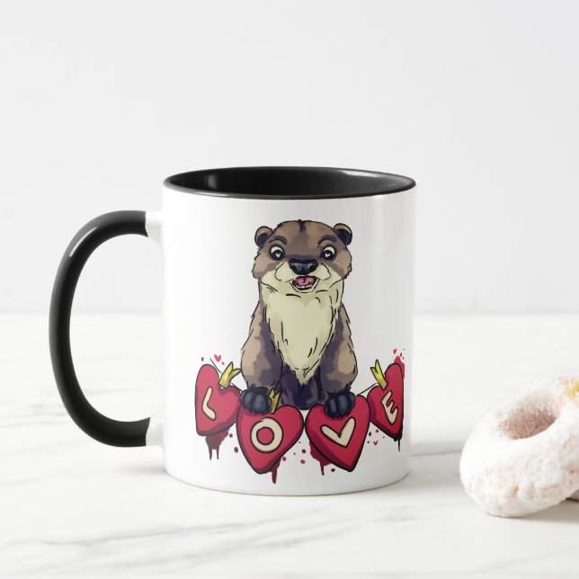 Otter love mug (With Donut)