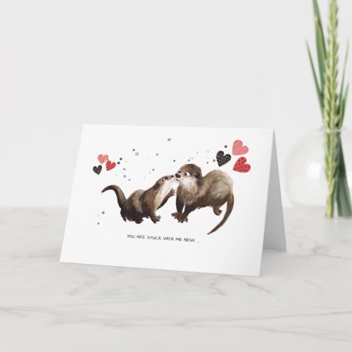 Otter Love  Otterly In Love Adorable Greeting Card