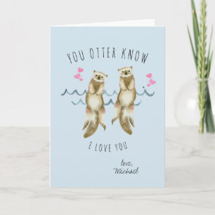 Otter Love Romantic Valentine Card