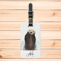 Otter Lover Monogram Personalized Luggage Tag