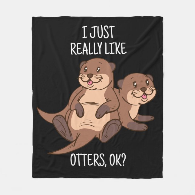 Otter Lover Women Sea Otter Gift for Men Otter Fleece Blanket (Front)