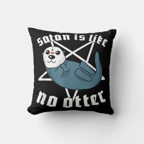 Otter Lovers  Satanic Pentagram Satan Otter Gift Throw Pillow