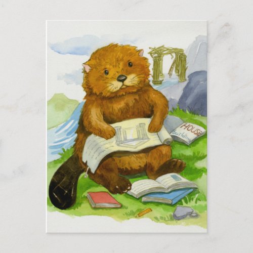 Otter loves to read Postcard