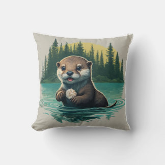 Otter-ly Adorable: Throw Pillow