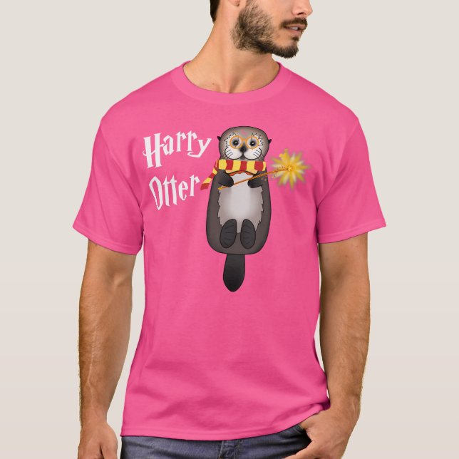 Otter Magic Wizard Funny Otter Harry T-Shirt (Front)