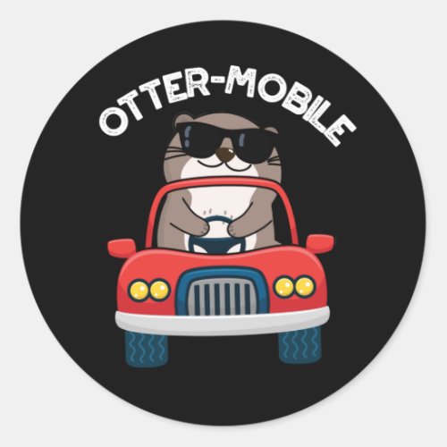 Otter_mobile Funny Animal Car Pun  Classic Round Sticker